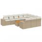 Preview: 11-tlg. Garten-Sofagarnitur mit Kissen Beige Poly Rattan