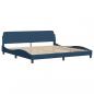 Preview: ARDEBO.de - Bettgestell ohne Matratze Blau 200x200 cm Stoff