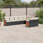 Preview: ARDEBO.de - 9-tlg. Garten-Sofagarnitur mit Kissen Schwarz Poly Rattan