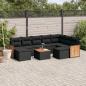 Preview: ARDEBO.de - 10-tlg. Garten-Sofagarnitur mit Kissen Schwarz Poly Rattan