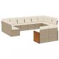 Preview: 12-tlg. Garten-Sofagarnitur mit Kissen Beige Poly Rattan