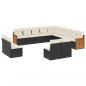 Preview: 13-tlg. Garten-Sofagarnitur mit Kissen Schwarz Poly Rattan