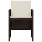 Preview: 3-tlg. Bistro-Set mit Kissen Braun Poly Rattan