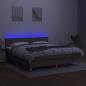 Preview: Boxspringbett mit Matratze & LED Taupe 180x200 cm Stoff