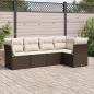 Preview: ARDEBO.de - 5-tlg. Garten-Sofagarnitur mit Kissen Braun Poly Rattan