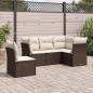 Preview: ARDEBO.de - 5-tlg. Garten-Sofagarnitur mit Kissen Braun Poly Rattan