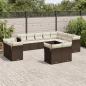 Preview: ARDEBO.de - 12-tlg. Garten-Sofagarnitur mit Kissen Braun Poly Rattan