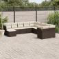 Preview: ARDEBO.de - 11-tlg. Garten-Sofagarnitur mit Kissen Braun Poly Rattan