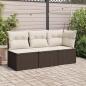 Preview: Gartensofa mit Kissen 3-Sitzer Braun Poly Rattan