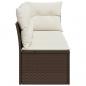 Preview: Gartensofa mit Kissen 3-Sitzer Braun Poly Rattan