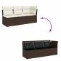 Preview: Gartensofa mit Kissen 3-Sitzer Braun Poly Rattan