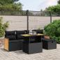 Preview: ARDEBO.de - 6-tlg. Garten-Sofagarnitur mit Kissen Schwarz Poly Rattan