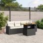 Preview: ARDEBO.de - 5-tlg. Garten-Sofagarnitur mit Kissen Schwarz Poly Rattan