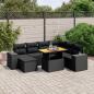 Preview: ARDEBO.de - 8-tlg. Garten-Sofagarnitur mit Kissen Schwarz Poly Rattan