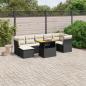 Preview: ARDEBO.de - 8-tlg. Garten-Sofagarnitur mit Kissen Schwarz Poly Rattan