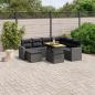 Preview: ARDEBO.de - 8-tlg. Garten-Sofagarnitur mit Kissen Schwarz Poly Rattan