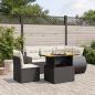 Preview: ARDEBO.de - 6-tlg. Garten-Sofagarnitur mit Kissen Schwarz Poly Rattan