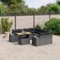 Preview: ARDEBO.de - 9-tlg. Garten-Sofagarnitur mit Kissen Schwarz Poly Rattan