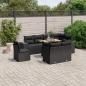 Preview: ARDEBO.de - 9-tlg. Garten-Sofagarnitur mit Kissen Schwarz Poly Rattan