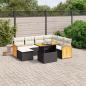 Preview: ARDEBO.de - 8-tlg. Garten-Sofagarnitur mit Kissen Schwarz Poly Rattan