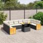 Preview: ARDEBO.de - 11-tlg. Garten-Sofagarnitur mit Kissen Schwarz Poly Rattan