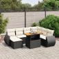 Preview: ARDEBO.de - 8-tlg. Garten-Sofagarnitur mit Kissen Schwarz Poly Rattan