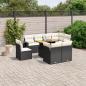 Preview: ARDEBO.de - 9-tlg. Garten-Sofagarnitur mit Kissen Schwarz Poly Rattan