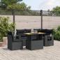 Preview: ARDEBO.de - 6-tlg. Garten-Sofagarnitur mit Kissen Schwarz Poly Rattan