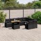 Preview: ARDEBO.de - 10-tlg. Garten-Sofagarnitur mit Kissen Schwarz Poly Rattan