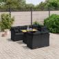 Preview: ARDEBO.de - 8-tlg. Garten-Sofagarnitur mit Kissen Schwarz Poly Rattan