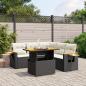 Preview: ARDEBO.de - 6-tlg. Garten-Sofagarnitur mit Kissen Schwarz Poly Rattan