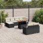 Preview: ARDEBO.de - 11-tlg. Garten-Sofagarnitur mit Kissen Schwarz Poly Rattan