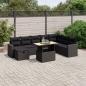 Preview: ARDEBO.de - 9-tlg. Garten-Sofagarnitur mit Kissen Schwarz Poly Rattan