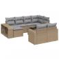 Preview: 11-tlg. Garten-Sofagarnitur mit Kissen Beige Poly Rattan