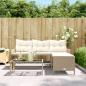 Preview: Gartensofa in L-Form mit Tisch und Kissen Beige Poly Rattan