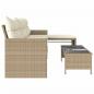 Preview: Gartensofa in L-Form mit Tisch und Kissen Beige Poly Rattan