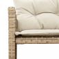 Preview: Gartensofa in L-Form mit Tisch und Kissen Beige Poly Rattan