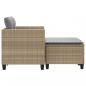 Preview: Gartensofa 2-Sitzer mit Hockern Beige Poly Rattan