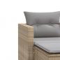 Preview: Gartensofa 2-Sitzer mit Hockern Beige Poly Rattan