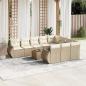 Preview: ARDEBO.de - 11-tlg. Garten-Sofagarnitur mit Kissen Beige Poly Rattan