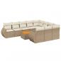 Preview: 11-tlg. Garten-Sofagarnitur mit Kissen Beige Poly Rattan