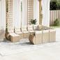 Preview: ARDEBO.de - 11-tlg. Garten-Sofagarnitur mit Kissen Beige Poly Rattan