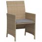 Preview: 3-tlg. Bistro-Set mit Kissen Beigemischung Poly Rattan