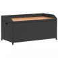 Preview: Bank mit Stauraum Schwarz 100x50x52 cm Poly Rattan Akazienholz