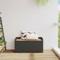 Preview: Bank mit Stauraum Schwarz 100x50x52 cm Poly Rattan Akazienholz