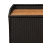 Preview: Bank mit Stauraum Schwarz 100x50x52 cm Poly Rattan Akazienholz