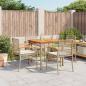 Preview: ARDEBO.de - 5-tlg. Garten-Essgruppe mit Kissen Beige Poly Rattan