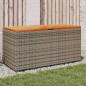 Preview: ARDEBO.de - Gartentruhe Grau 110x50x54 cm Poly Rattan Akazienholz