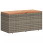 Preview: Gartentruhe Grau 110x50x54 cm Poly Rattan Akazienholz