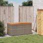 Preview: Gartentruhe Grau 110x50x54 cm Poly Rattan Akazienholz